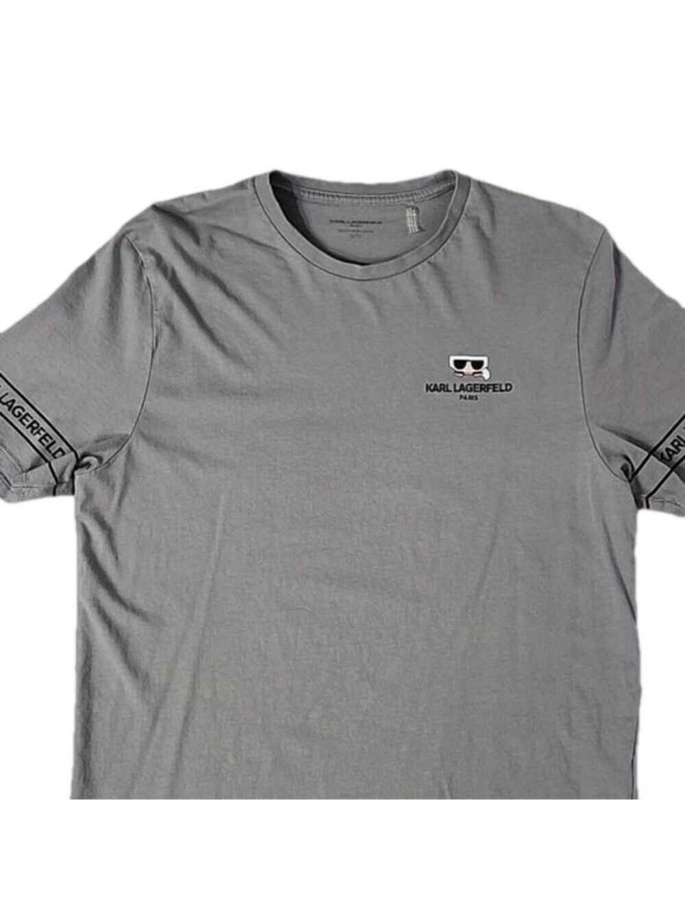 KARL LAGERFELD MENS GREY TEE Size Large